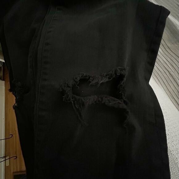 J. Crew Black Distressed Toothpick Ankle Skinny Jeans Size 29 Tall - Picture 5 of 7